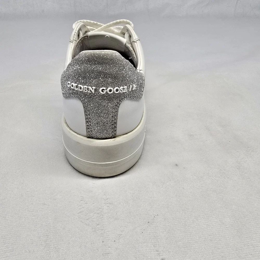 Golden Goose White Leather Pure- Star Low Top Sneakers Size 7us/37eu  Glitter - Picture 7 of 16